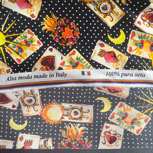 Seta alta moda motivo Carte - Diffusione Tessuti