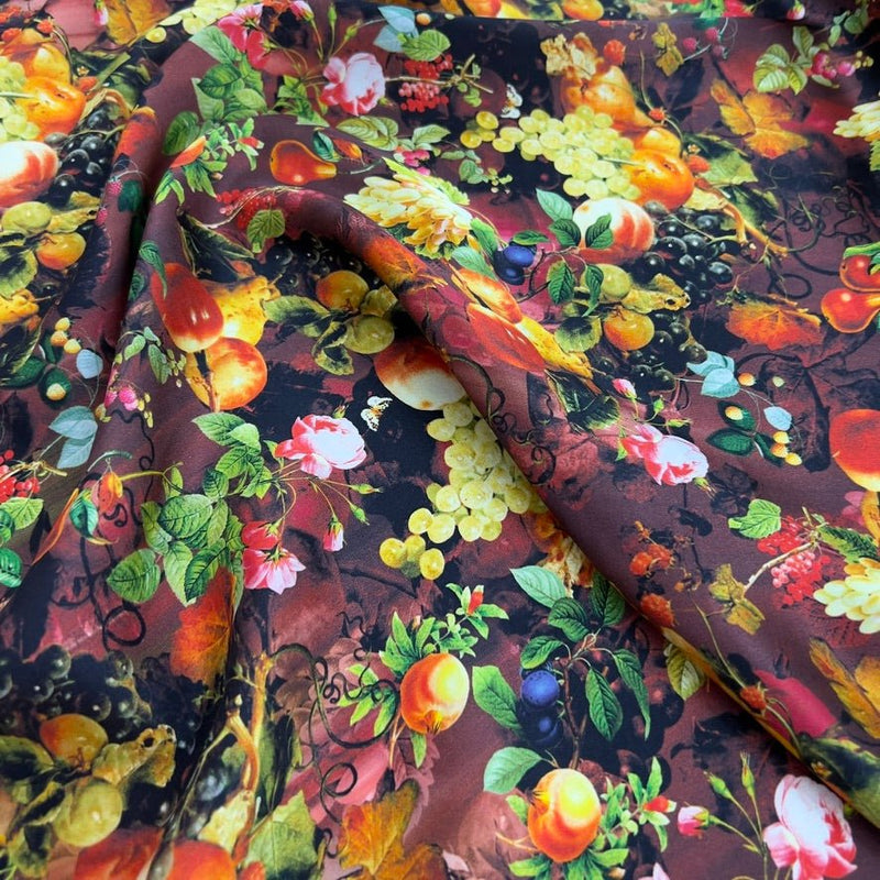 Seta alta moda motivo frutta - Diffusione Tessuti
