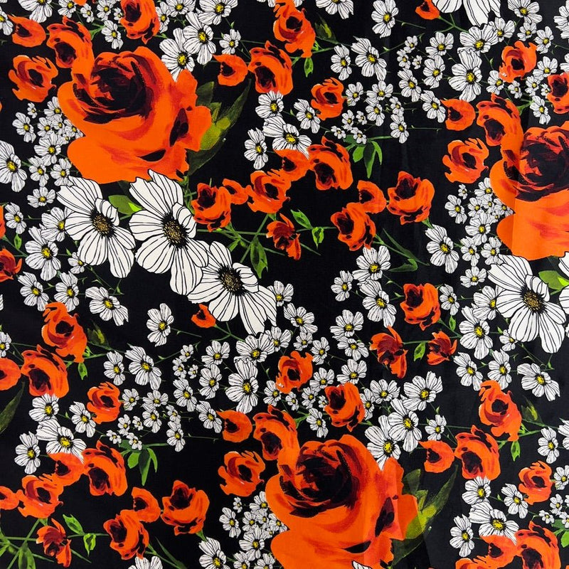 Seta alta moda motivo prato fiorito - Diffusione Tessuti