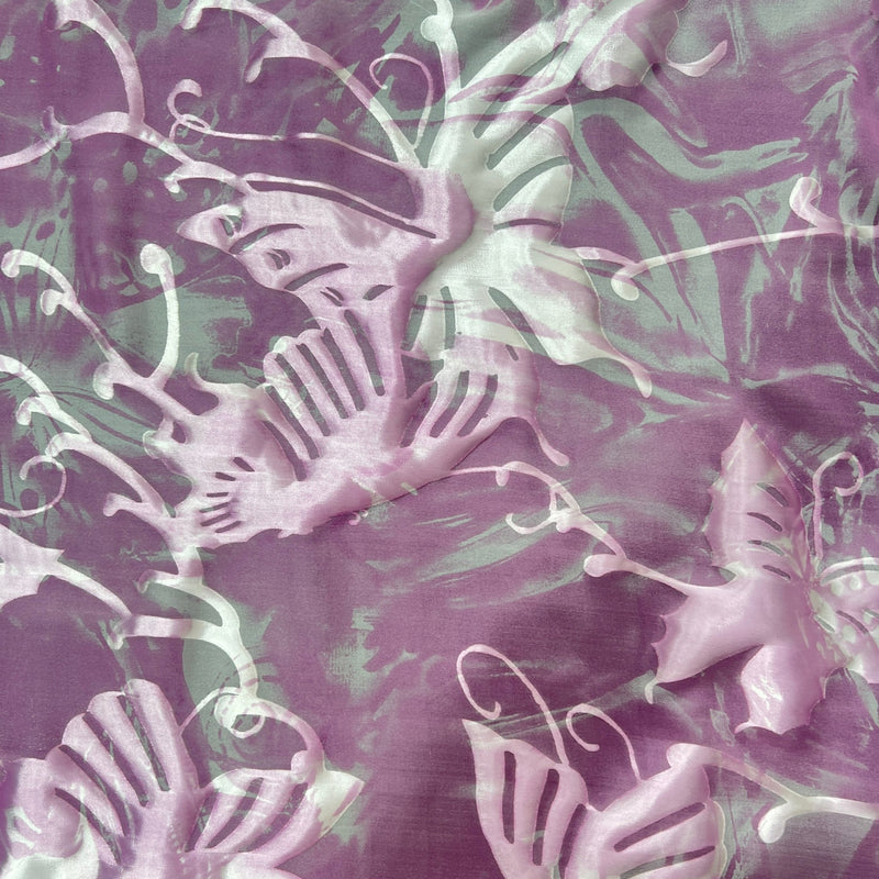 Seta Devoré Fantasia Animalier su Fondo Rosa - Diffusione Tessuti