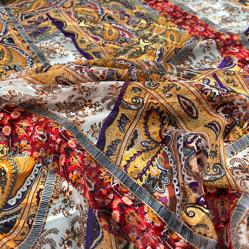 Seta Devoré Fantasia Regale Paisley - Diffusione Tessuti