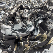 Seta Devoré floreale Base Nera - Diffusione Tessuti