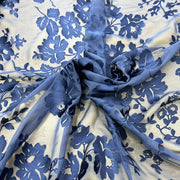 Seta Devore ramato in blu - Diffusione Tessuti