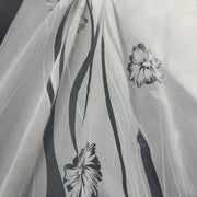 Tenda Devoré in Poliestere Fantasia Fiori e Steli (H 290 - 300 cm Piombata) - Diffusione Tessuti