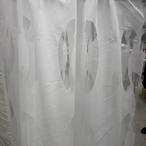 Tenda devorè moderna in poliestere con motivo a piuma – Altezza 290 - 300 cm – Piombata - Diffusione Tessuti