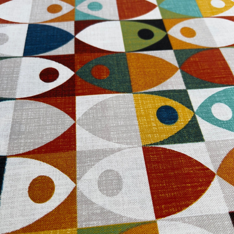 Tessuto Panama Stampato Geometrico - Diffusione Tessuti