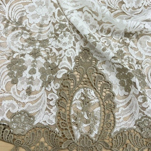 Tessuto sposa pizzo rebrode e pizzo macramé - Diffusione Tessuti